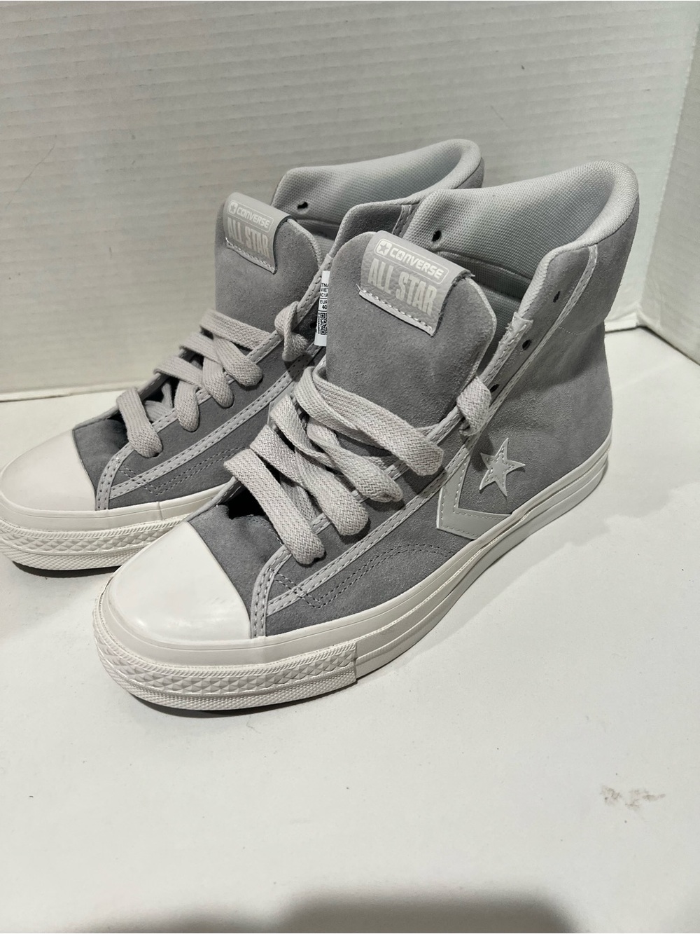 Converse Star Player 76 high-top in a grey suede and leather Women Size 8.5